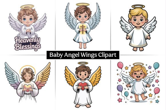 Baby Angel Wings Christian Vector Design Illustrations