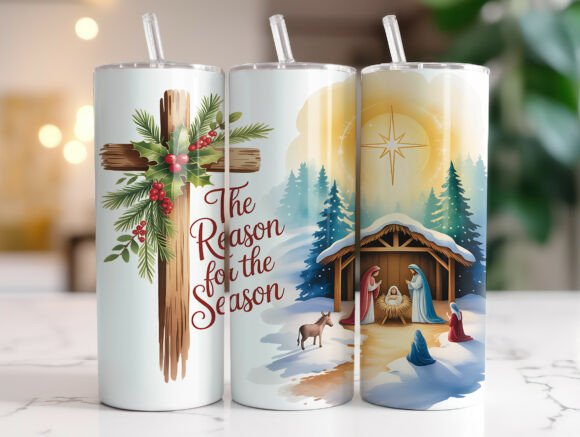 Christian 20oz Skinny Tumbler Wrap PNG — Tumbler Wraps