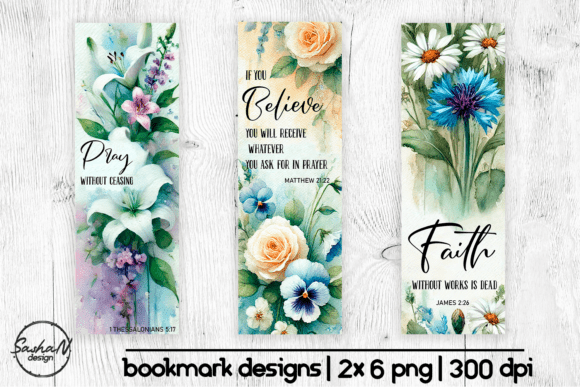 Christian Bookmark, Bible Bookmark — Crafts Design Asset