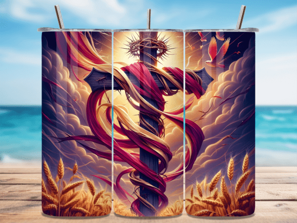 Christian Cross Religious Tumbler Wrap & Tumbler Wraps