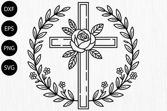 Cross in Heart SVG: Christian Cross SVG for Crafts