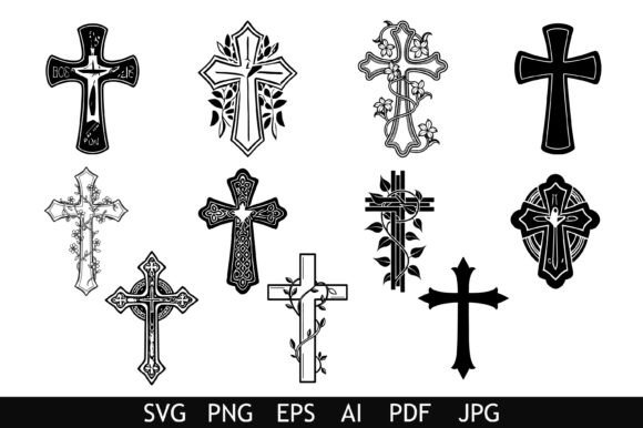 Elegant Decorative Christian Cross Set for Crafts