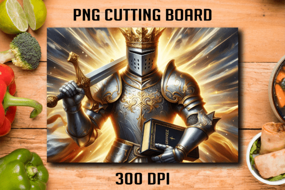Glorious Christian Knight Cutting Board Print Templates