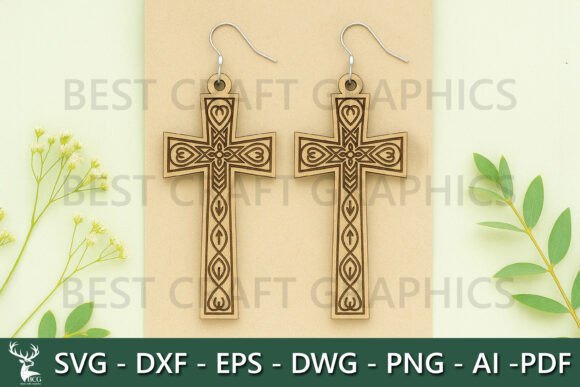 God is Love Earrings – Wood Design