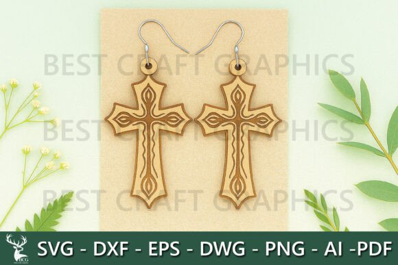Graceful Cross Earrings – SVG Bundle