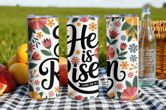 He is Risen Floral 20oz Easter Tumbler Wraps