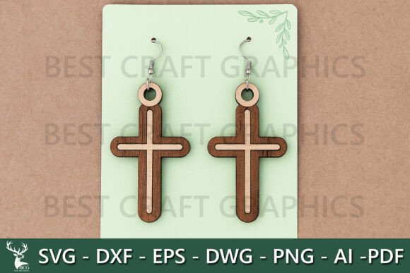 Jesus Cross Earrings Laser Cut