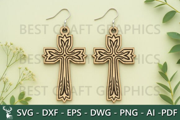 Jesus Cross Earrings – Layered Wood