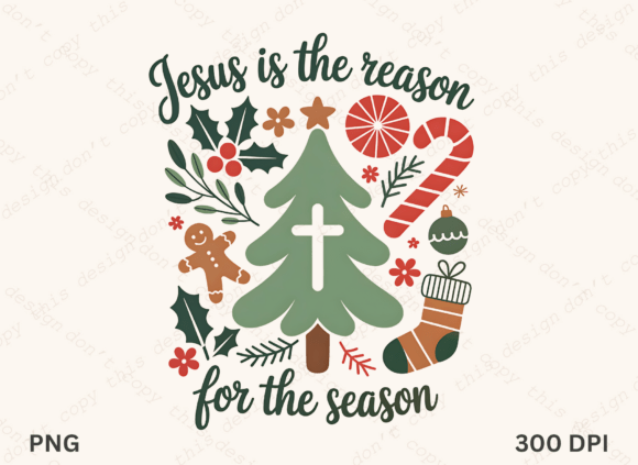 Jesus is the Reason, Floral Christmas PNG — Crafts