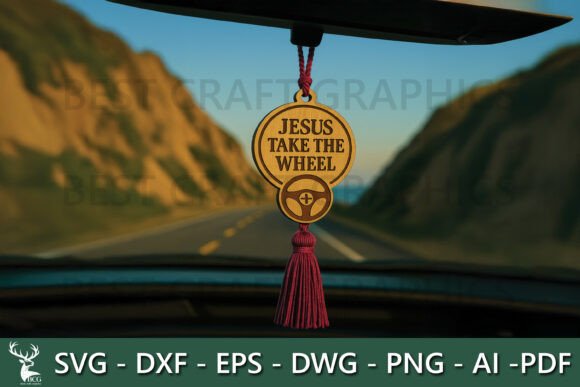 Jesus Take the Wheel – Car Hanger Laser Engraving