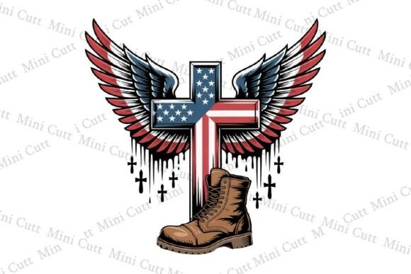 Memorial Day Christian Cross Clipart PNG Illustrations