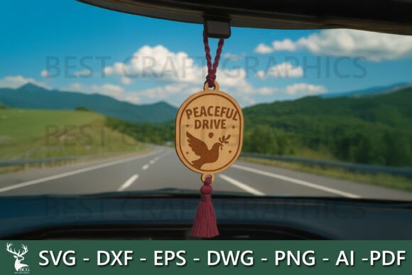 Peaceful Drive Car Hanger SVG for Ornaments