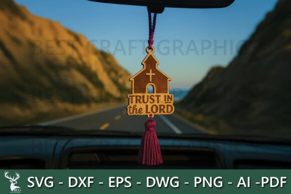 Trust in the Lord – Car Hanger SVG for Laser Engraving