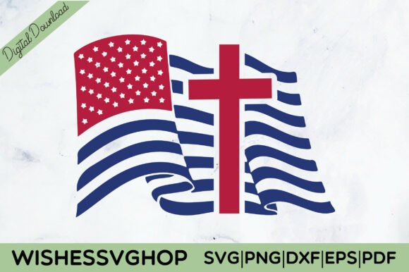 USA Flag with Jesus SVG PNG for Crafts